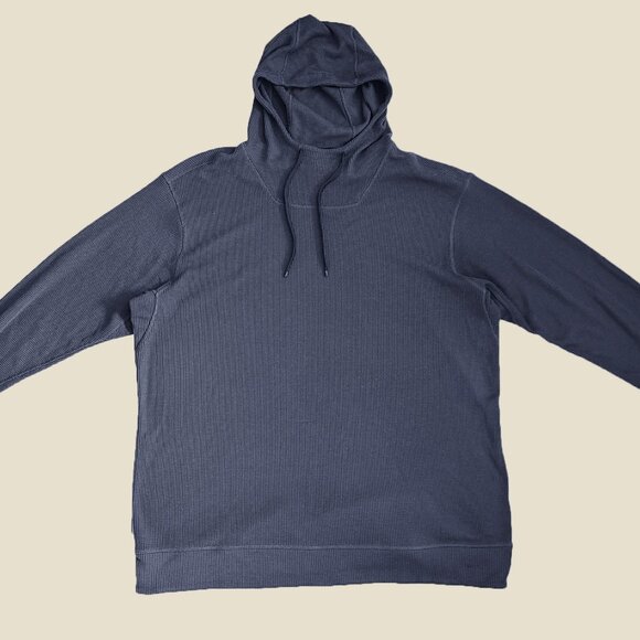 Patagonia Waffle Knit Pullover Hoody Wool Blend Men's Size 2XL Navy - Picture 1 of 16